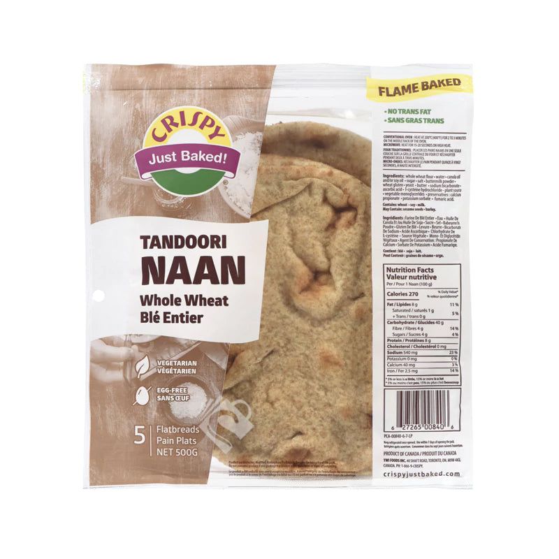 Crispy Tandoori Naan Whole Wheat 500g^ - Shaalis.com