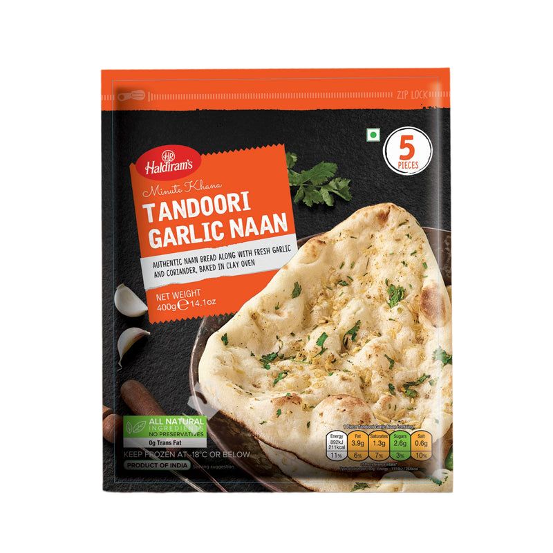 Haldirams Tandoori Garlic Naan 400g^ - Shaalis.com