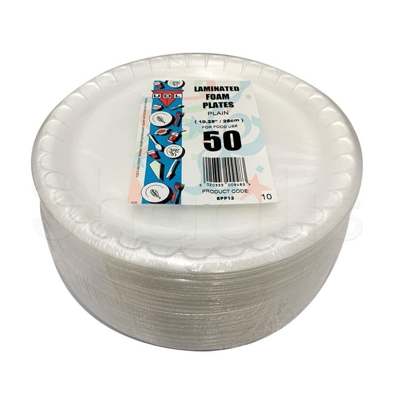 Laminated Foam Plates Plain 50 pieces - Shaalis.com